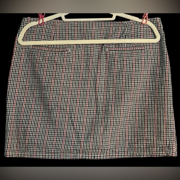 TOMMY JEANS Black/Olive/Orange/Cream Zip Front Lined Mini Skirt, Sz 14, GUC. - Picture 8 of 10